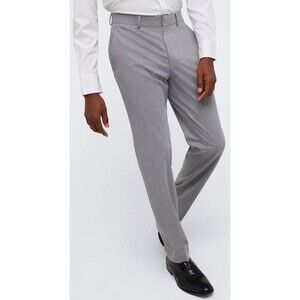 Kenneth Cole Techni-Cole Performance Dress Slim Fit Pant 34x34 Gray Chino Slacks
